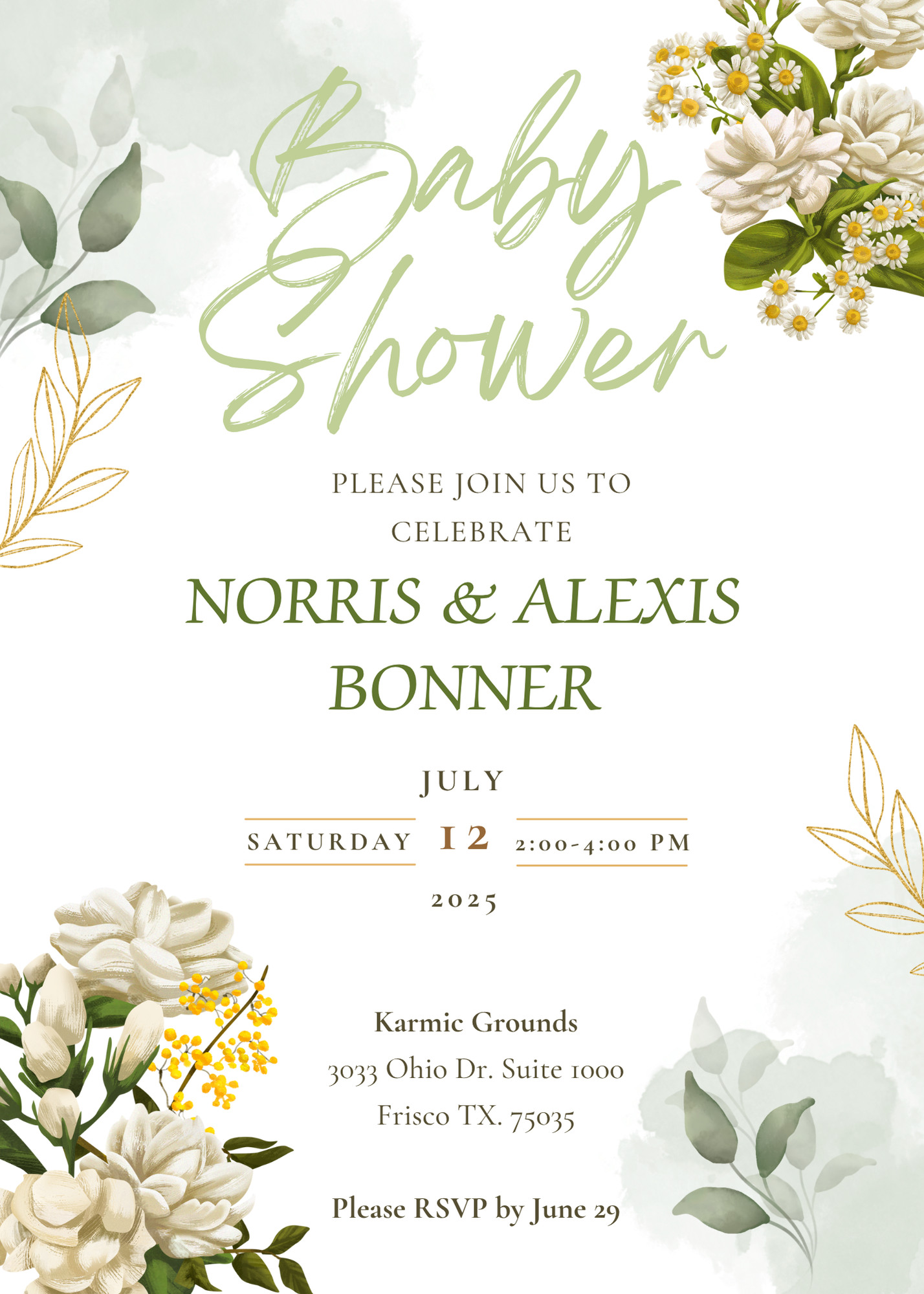 Chuck and Kara Baby Shower Invitation